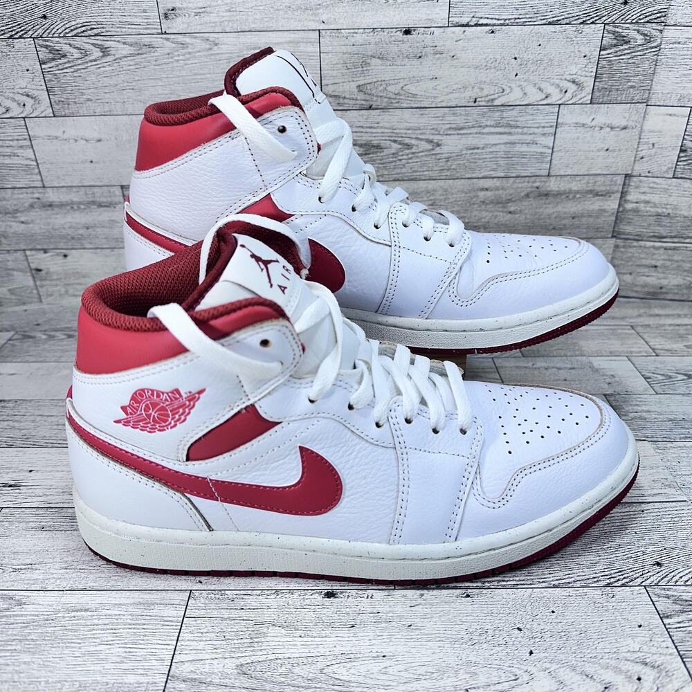 Jordan Air Jordan 1 Mid Shoes Mens Size 8.5 Dune Red Nike Retro Streetwear Vibe